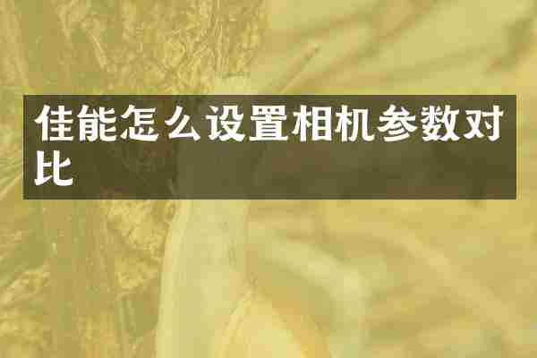 佳能怎么设置相机参数对比