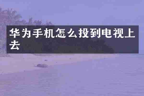 华为手机怎么投到电视上去