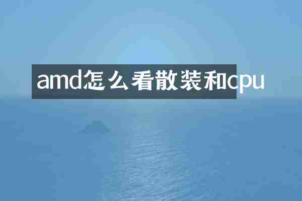 amd怎么看散装和cpu