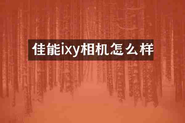 佳能ixy相机怎么样