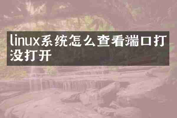 linux系统怎么查看端口打开没打开