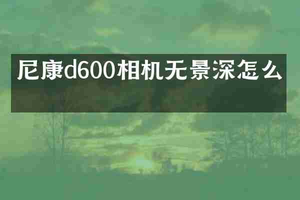尼康d600相机无景深怎么办