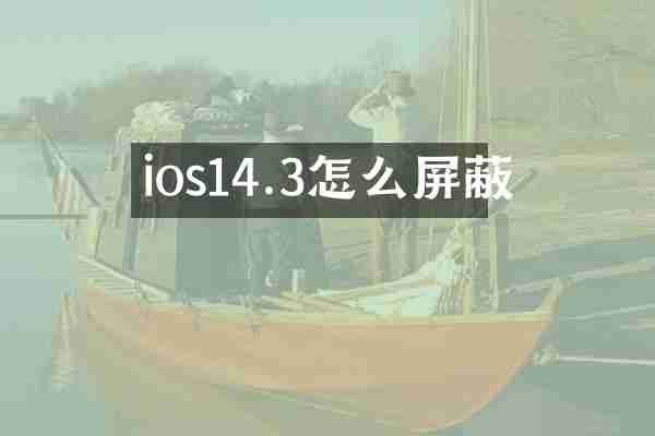 ios14.3怎么屏蔽