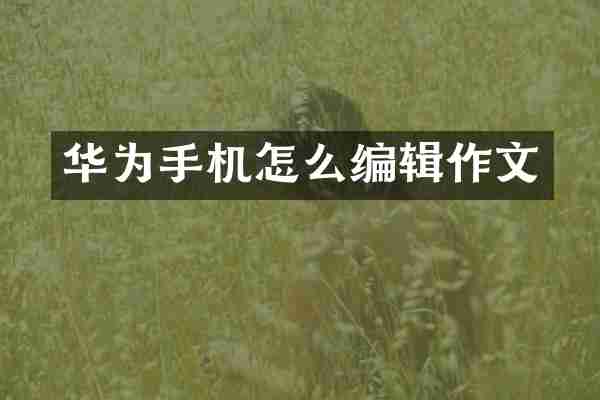 华为手机怎么编辑作文