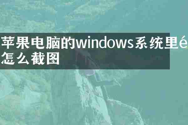 苹果电脑的windows系统里面怎么截图