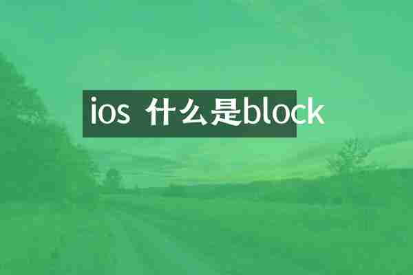 ios 什么是block