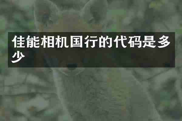 佳能相机国行的代码是多少