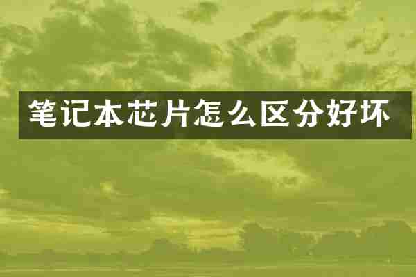 笔记本芯片怎么区分好坏