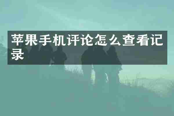 苹果手机评论怎么查看记录