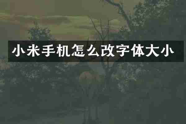 小米手机怎么改字体大小