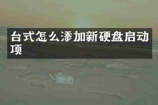 台式怎么添加新硬盘启动项