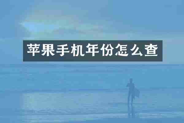 苹果手机年份怎么查