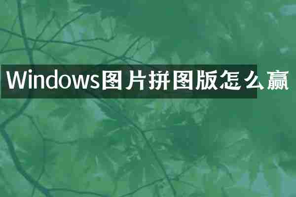 Windows图片拼图版怎么赢