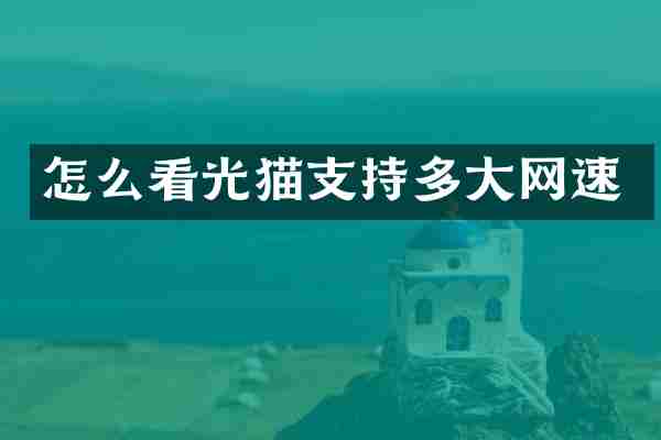 怎么看光猫支持多大网速
