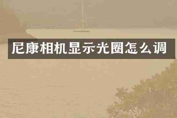 尼康相机显示光圈怎么调