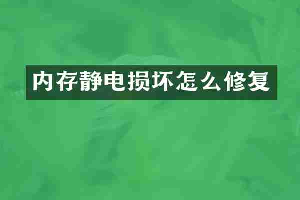 内存静电损坏怎么修复