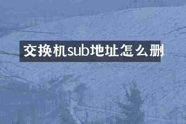 交换机sub地址怎么删