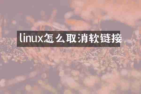 linux怎么取消软链接