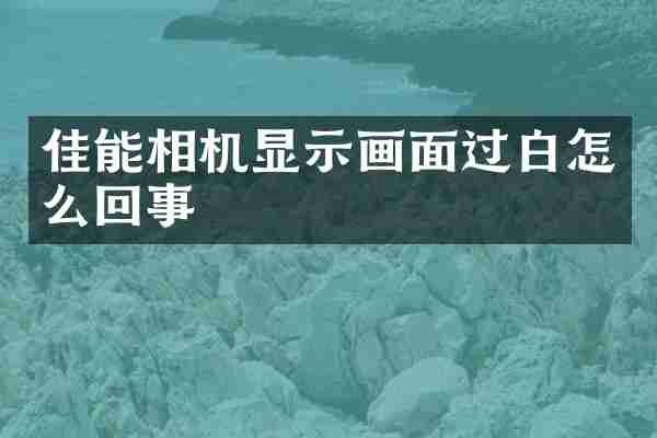 佳能相机显示画面过白怎么回事