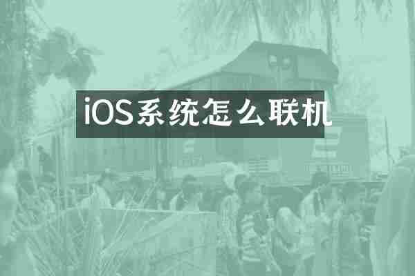 iOS系统怎么联机