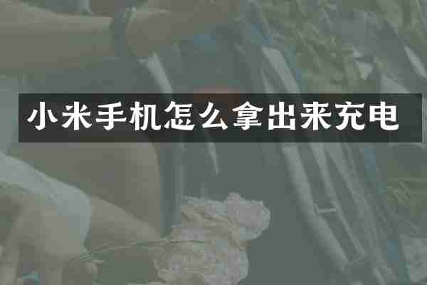 小米手机怎么拿出来充电