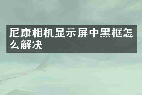 尼康相机显示屏中黑框怎么解决
