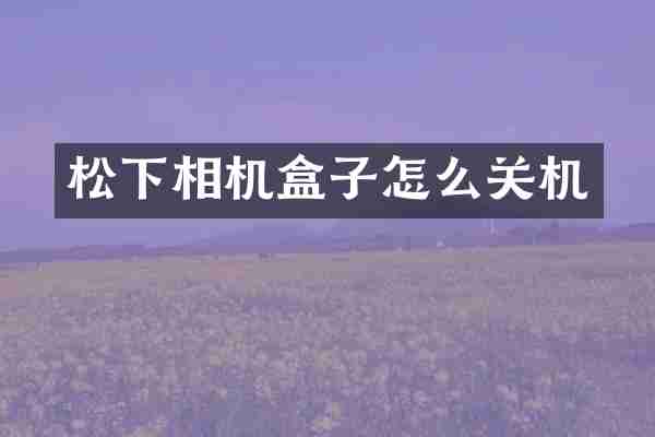松下相机盒子怎么关机