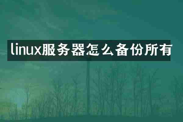 linux服务器怎么备份所有