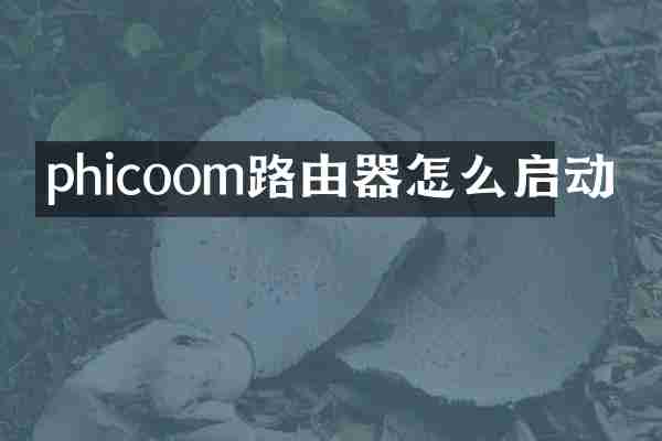 phicoom路由器怎么启动