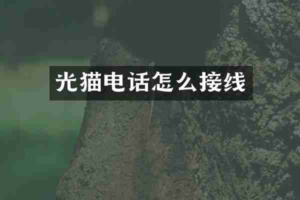 光猫电话怎么接线