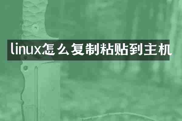 linux怎么复制粘贴到主机