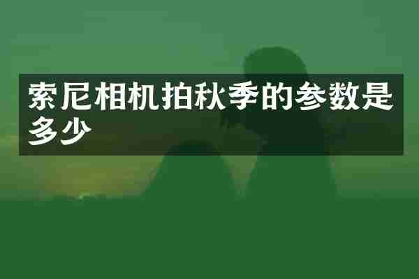索尼相机拍秋季的参数是多少