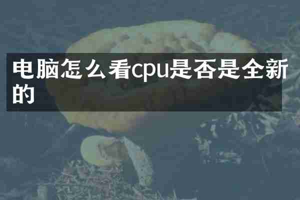 电脑怎么看cpu是否是全新的