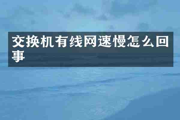 交换机有线网速慢怎么回事