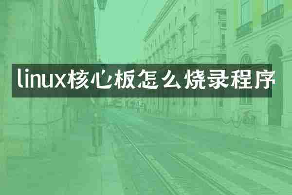 linux核心板怎么烧录程序