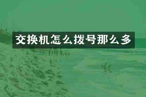 交换机怎么拨号那么多