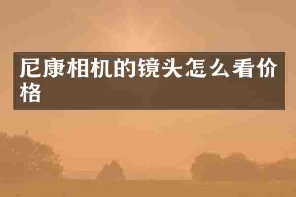尼康相机的镜头怎么看价格