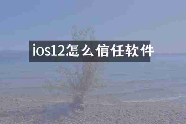 ios12怎么信任软件