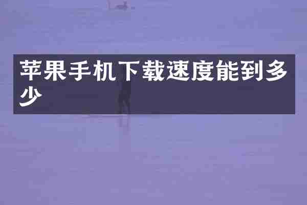 苹果手机下载速度能到多少