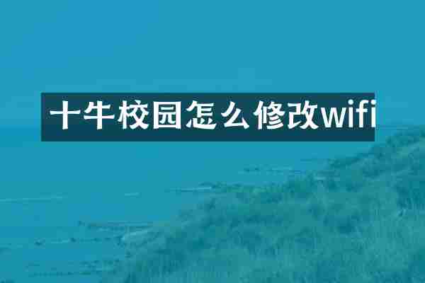 十牛校园怎么修改wifi