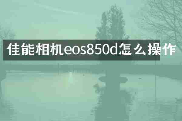 佳能相机eos850d怎么操作