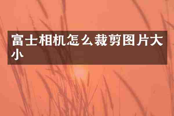 富士相机怎么裁剪图片大小