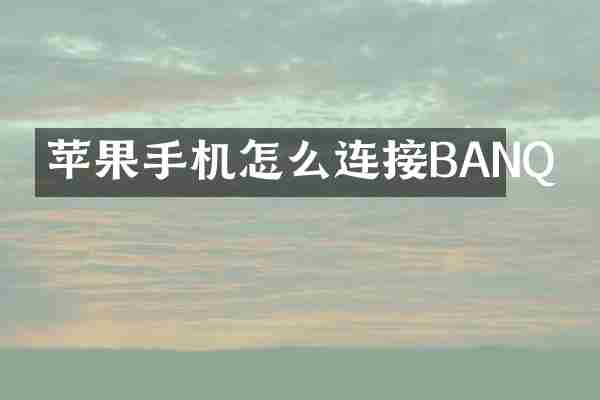 苹果手机怎么连接BANQ