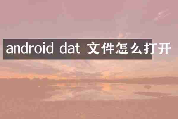 android dat 文件怎么打开