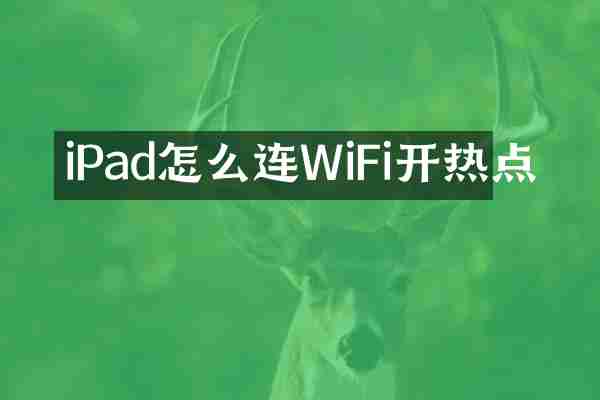 iPad怎么连WiFi开热点