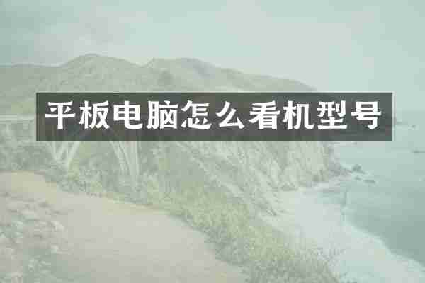 平板电脑怎么看机型号