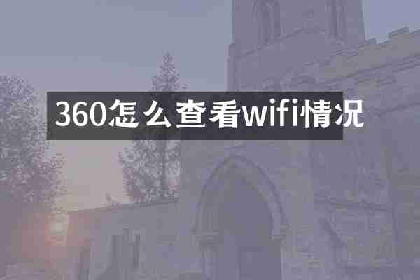 360怎么查看wifi情况