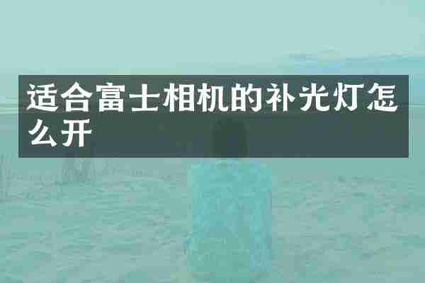 适合富士相机的补光灯怎么开