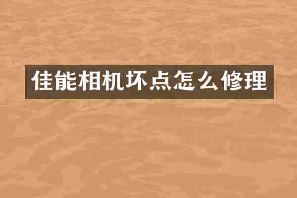 佳能相机坏点怎么修理