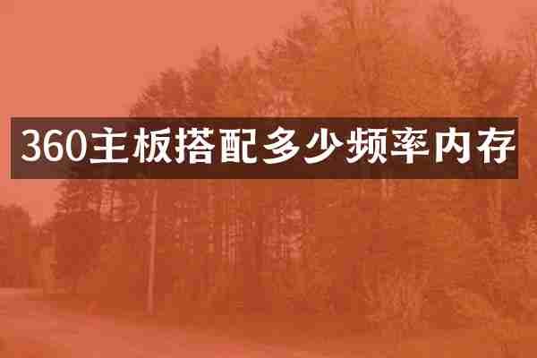 360主板搭配多少频率内存